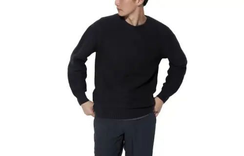 UNIQLO Knitwear Men's Black Crew Neck Moderate Other
