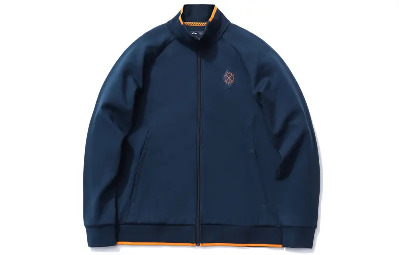 Li Ning Jackets Men's Guangdong Blue Stand Collar Moderate Other