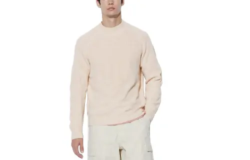 UNIQLO Knitwear Men's Beige Half Turtleneck Moderate Other