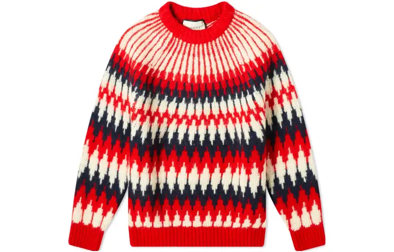 GUCCI Sweaters Men's Red Crew Neck Moderate Other