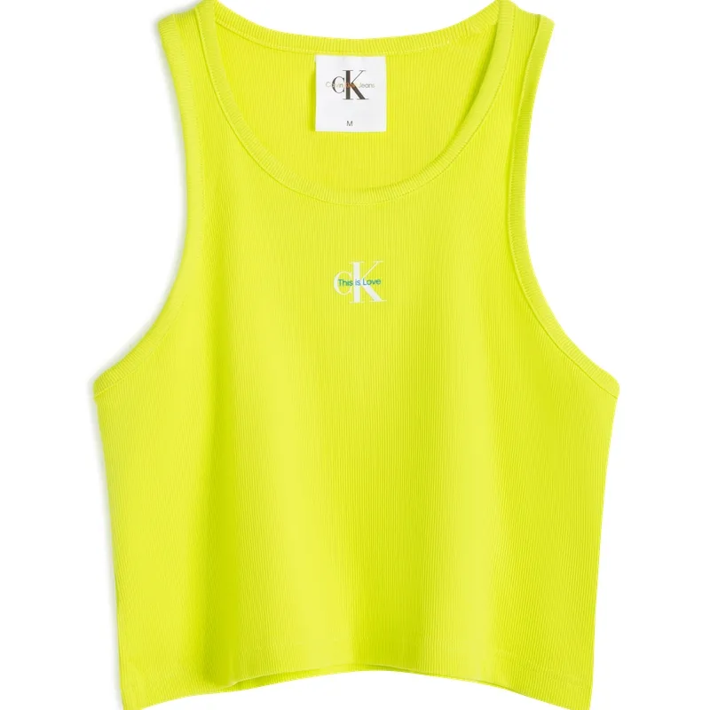 CALVIN KLEIN Rainbow Series Tank Top Unisex Neon Yellow