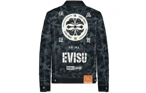 EVISU Denim Jackets Men's Lapel Moderate Other