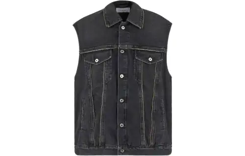 OFF WHITE Buttoned Sleeveless Denim Gilet