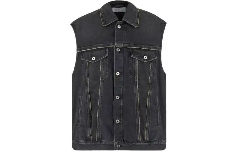 OFF WHITE Buttoned Sleeveless Denim Gilet