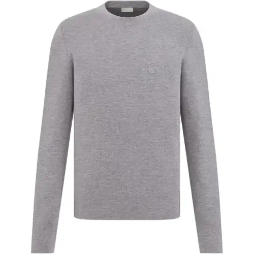 DIOR Sweaters Men's Gray Crew Neck Moderate Other
