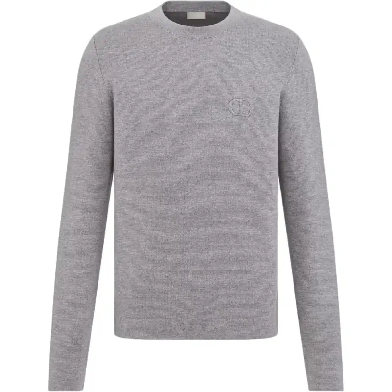 DIOR Sweaters Men's Gray Crew Neck Moderate Other