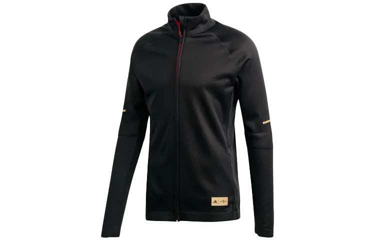 Adidas Chinese New Year Jackets Men's Black Stand Collar Moderate Straight Fit