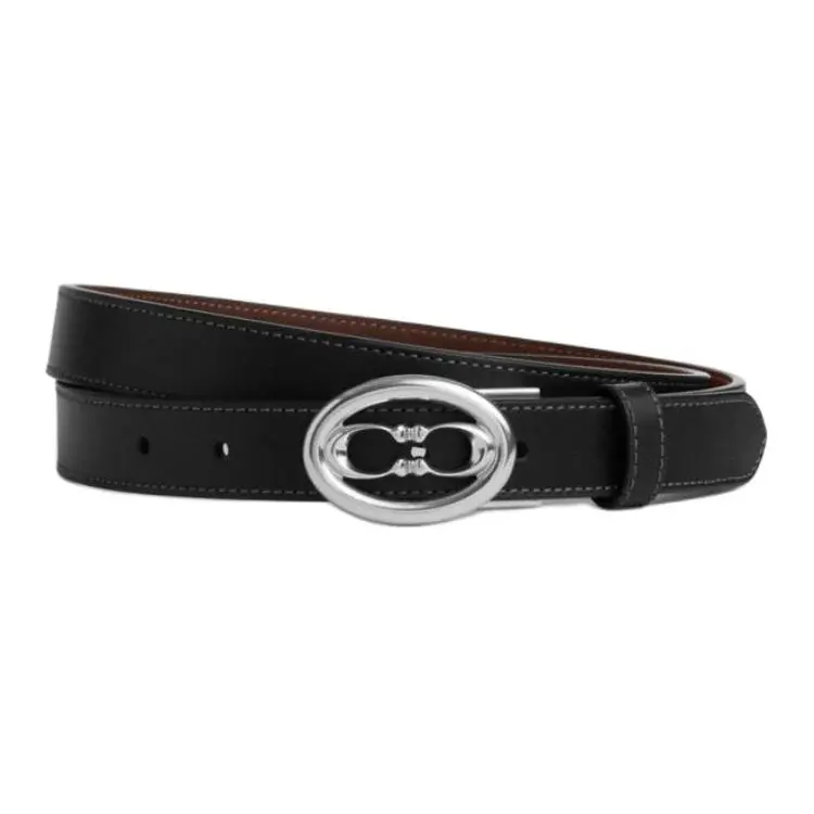 COACH Leather Belts Women's Black Width 2.5cm