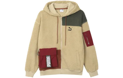 PUMA Jackets Men's Khaki Hooded Moderate Other