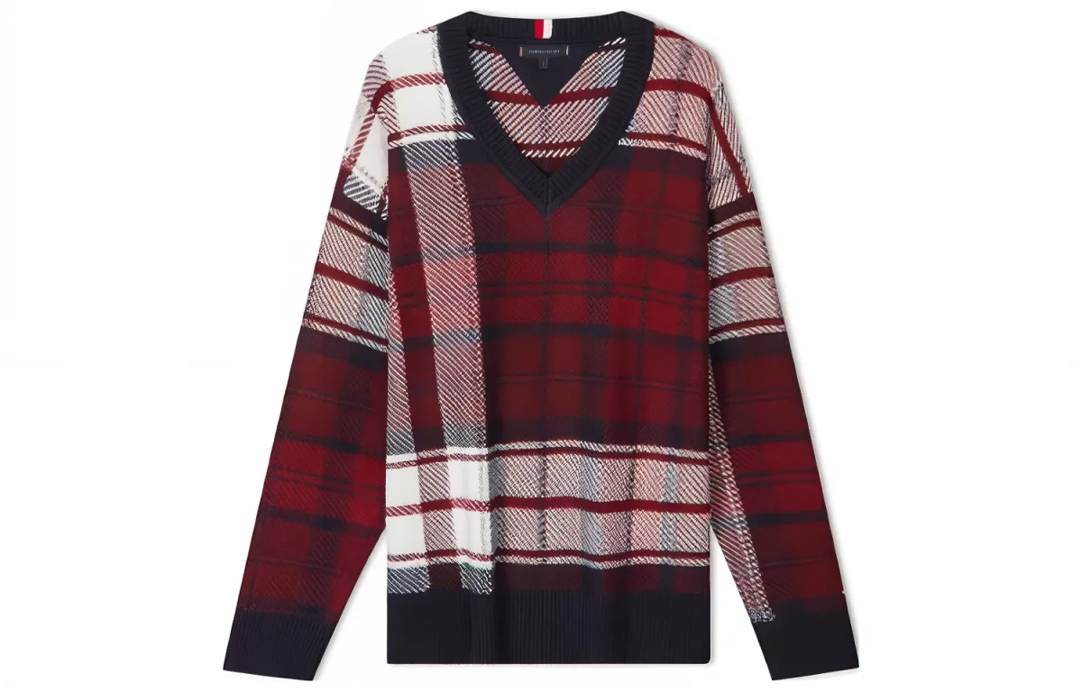Tommy Hilfiger Knitwear Men's Navy Blue With Red/White Stripes