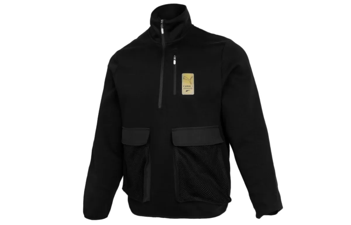 PUMA Jackets Men's Black Stand Collar Moderate Workwear