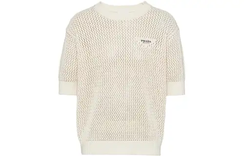 PRADA Knitwear Men's Ecru Crew Neck Moderate Other