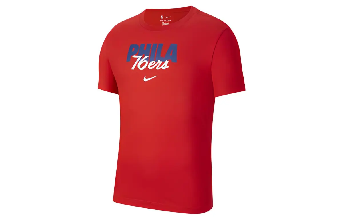 Nike T-Shirts Men's Red Crew Neck Moderate Straight Fit