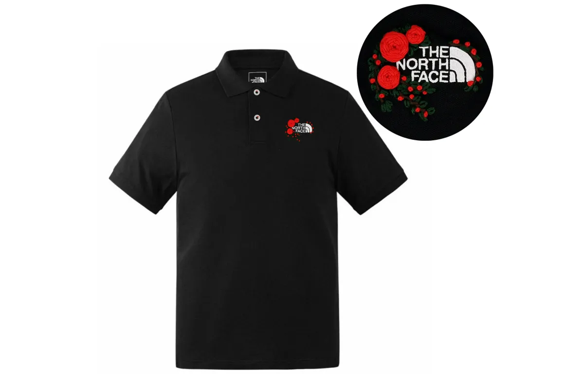 THE NORTH FACE Polo Shirt Unisex Black Red