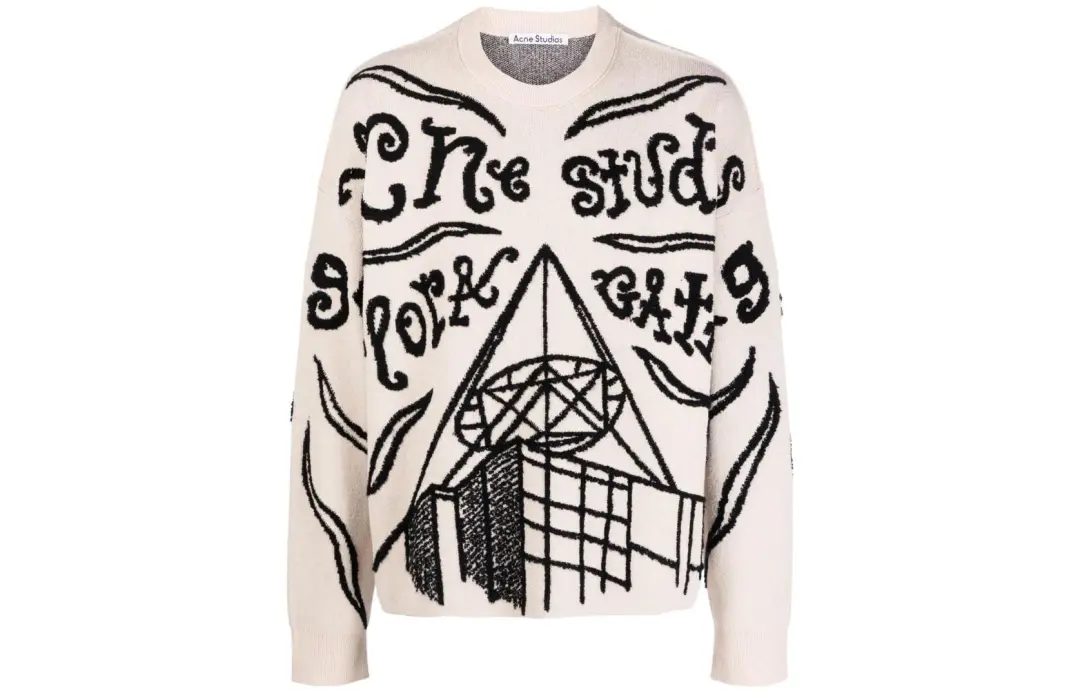 Acne Studios Sweaters Men's Ecru Crew Neck Moderate Other