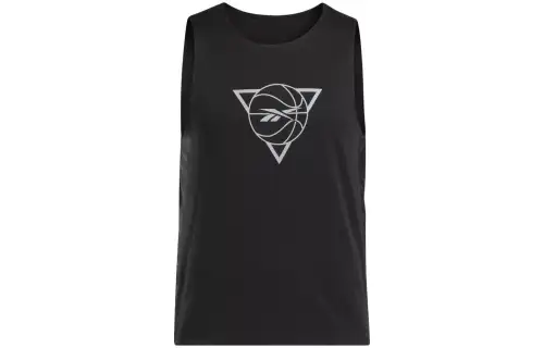 Reebok Tank Tops Men's Black Crew Neck Moderate Straight Fit