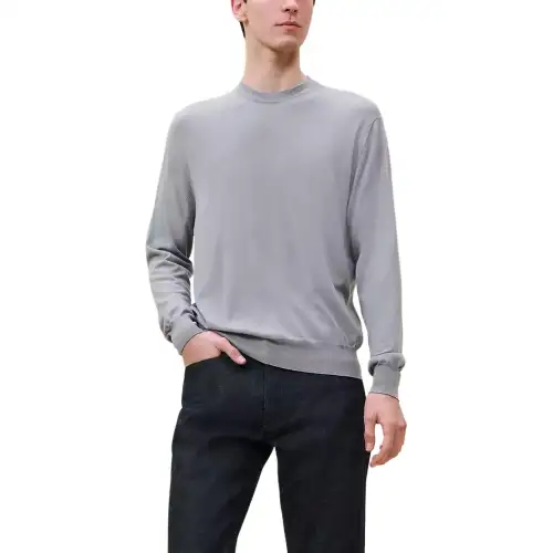HERMES Sweaters Men's Gray Crew Neck Moderate Other