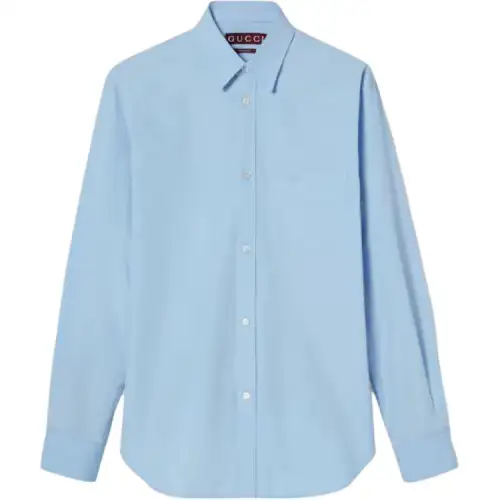 GUCCI Logo Embroidered Long Sleeve Shirt