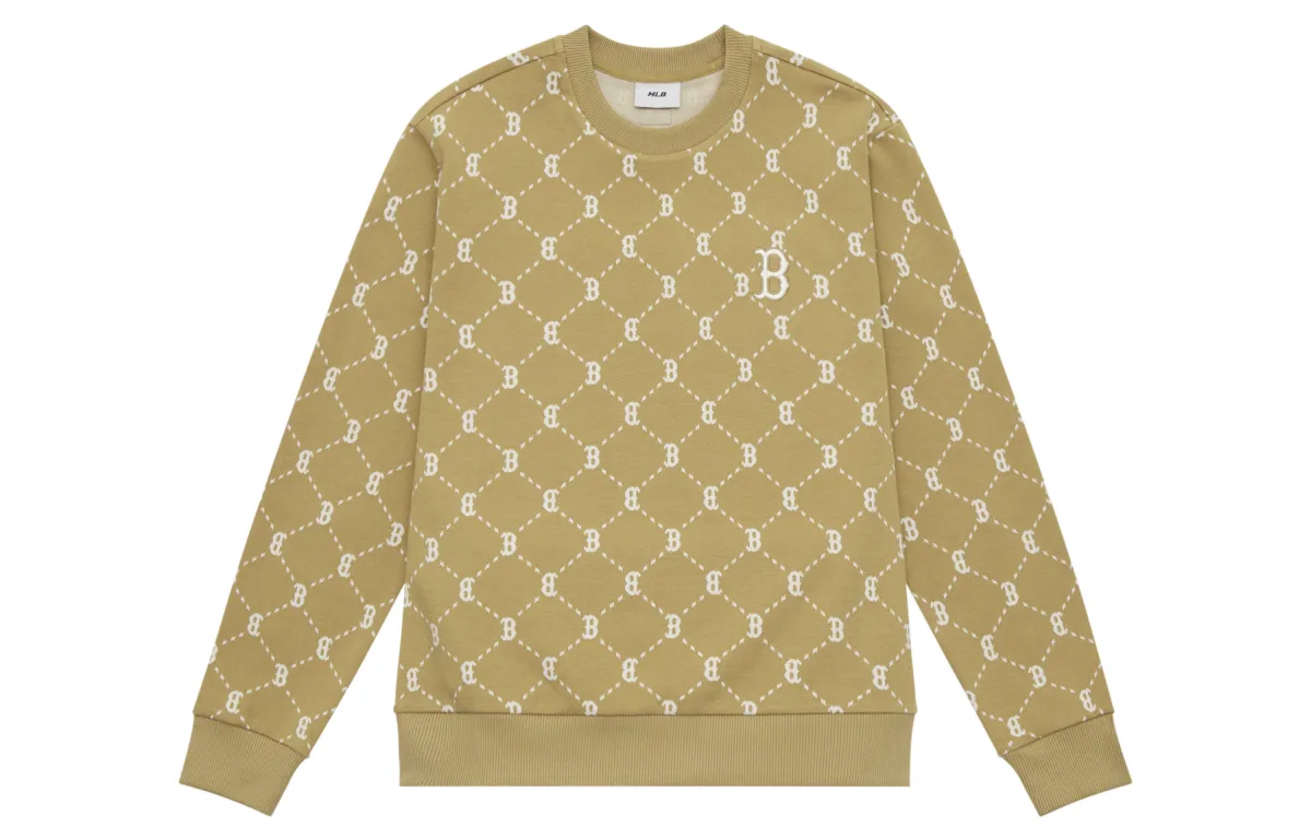 MLB MONOGRAM Collection Basic Boston Red Sox 24FW Crew Neck Sweatshirt Unisex Camel