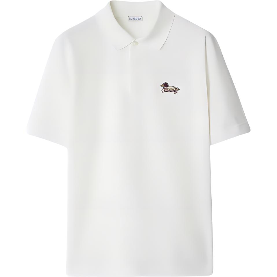Burberry Logo-patch Cotton Polo Shirt