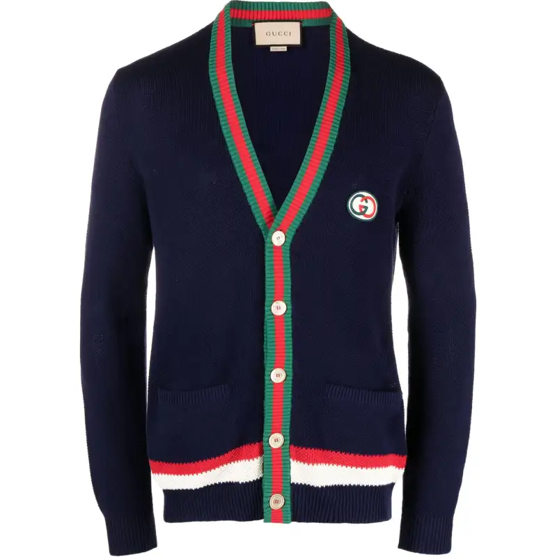 【Previous Season】Web-stripe button-up cardigan