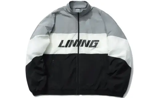 Li Ning Sports Fashion Collection Jackets Unisex Gray Stand Collar Moderate Other