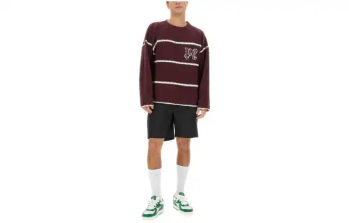PALM ANGELS Embroidered monogram Striped Jumper