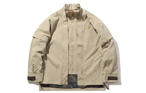 Li Ning Jackets Men's Medium Khaki Stand Collar Moderate Other