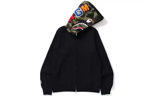 Bape Shark Full Zip Hoodie Camo Hood