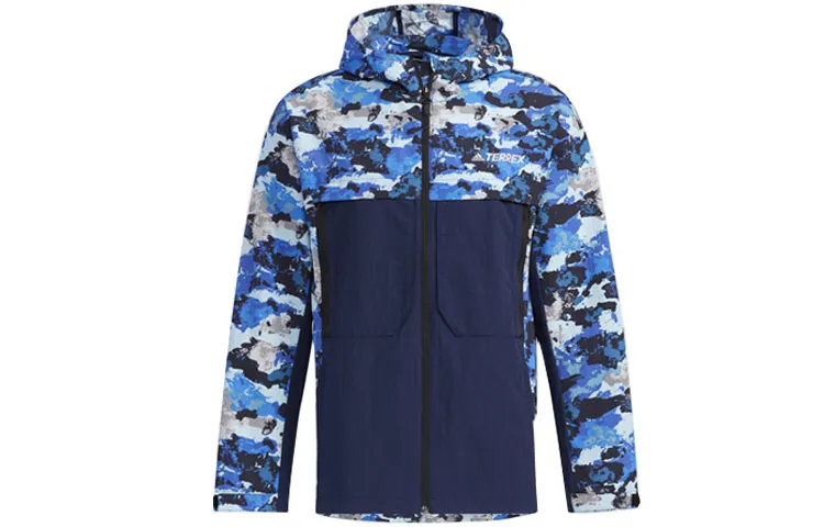 Adidas Jackets Men's Blue Hooded Moderate Other