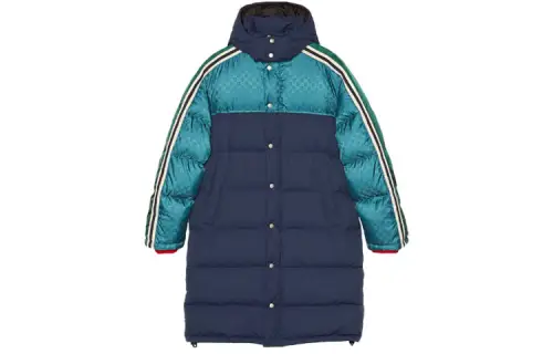 GUCCI Jackets Men's Blue Hooded Moderate Other