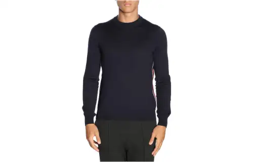 PRADA Sweaters Men's Blue Crew Neck Moderate Other