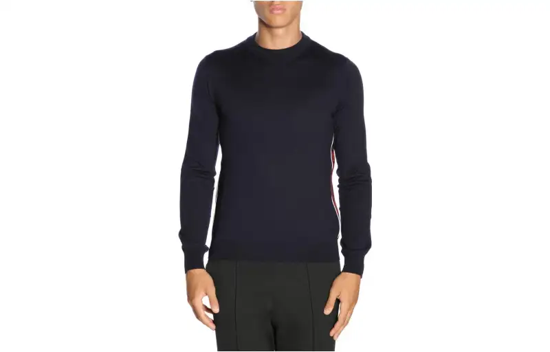 PRADA Sweaters Men's Blue Crew Neck Moderate Other