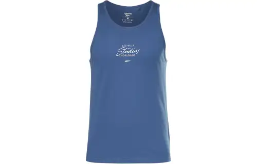 Reebok Tank Tops Men's Blue Crew Neck Moderate Straight Fit