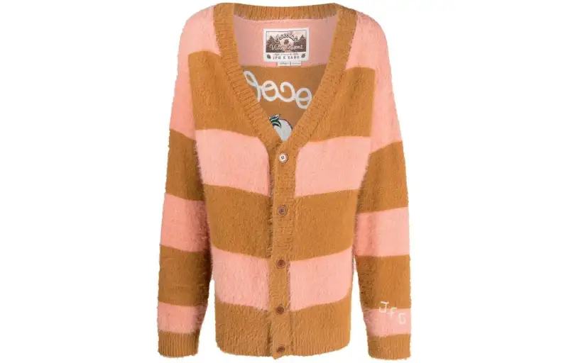 Vans X JOE FRESHGOODS Knitwear Unisex Orange V Neck Moderate Cardigan