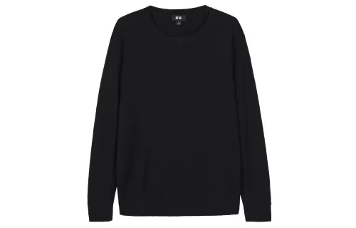 UNIQLO Knitwear Men's 09 Black Crew Neck Moderate Other