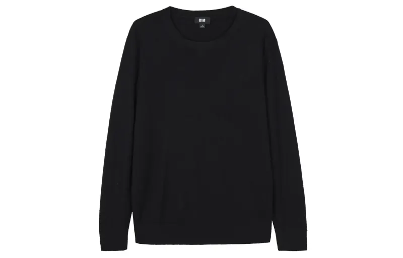 UNIQLO Knitwear Men's 09 Black Crew Neck Moderate Other