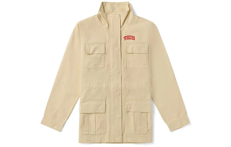 Vans Jackets Unisex Ecru Stand Collar Moderate
