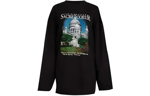 Balenciaga T Shirts Men's Black Crew Neck Moderate Straight Fit