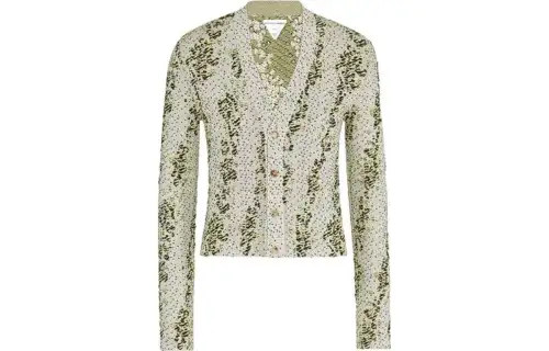Bottega Veneta Knitwear Men's Green V Neck Moderate Cardigan