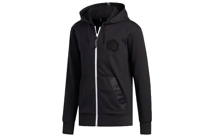 Adidas Jackets Men's Black Hooded (Non-detachable) Moderate Straight Fit