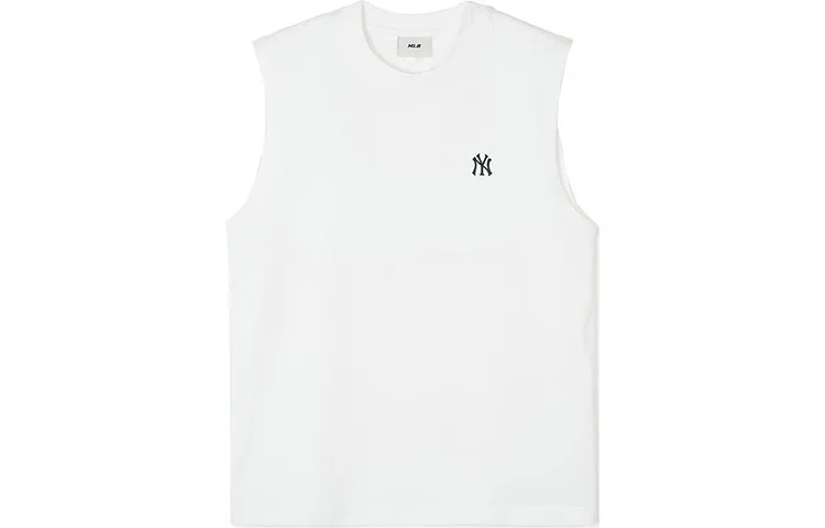 MLB Basic Logo Tank Tops Unisex Ecru Crew Neck Moderate Straight Fit