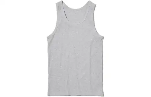 UNIQLO Tank Tops Unisex Gray Crew Neck Moderate Straight Fit