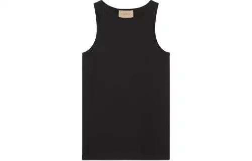 GUCCI Tank Tops Men's Black Crew Neck Moderate Other