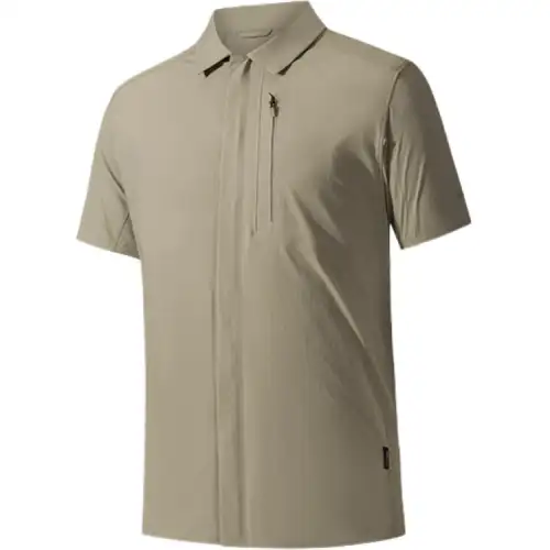 ANTA Shirts Men's Hibiscus Gray Lapel Moderate
