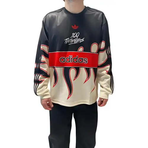 Adidas Originals x 100 Thieves logo-embroidered T-shirt