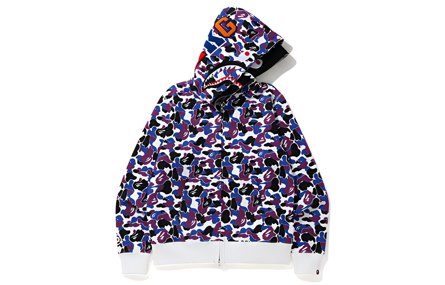 Bape Hong Kong 15th Anniversary Tiger Shark Half Full Zip Hoodie