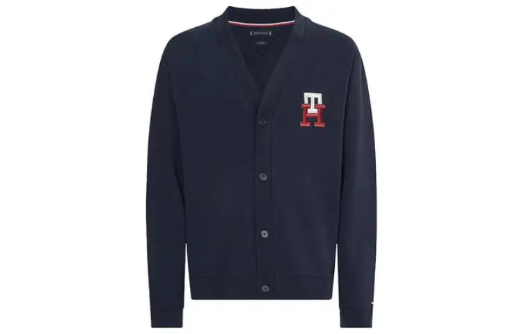 Tommy Hilfiger Knitwear Men's Dark Blue V-neck Moderate Cardigan