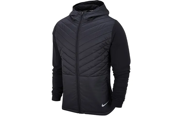Nike Jackets Men's Black Hooded Moderate Straight Fit