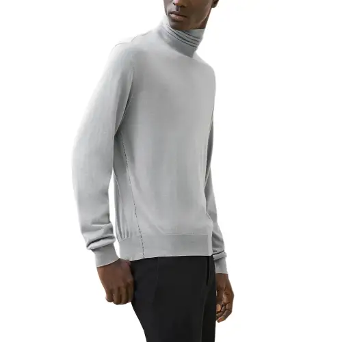 HERMES Cashmere Sweater Men's Flint Stone Color